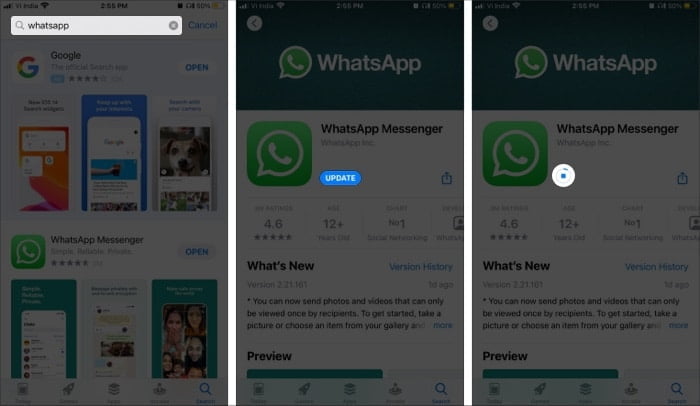 قم بتحديث WhatsApp الخاص بك على iPhone